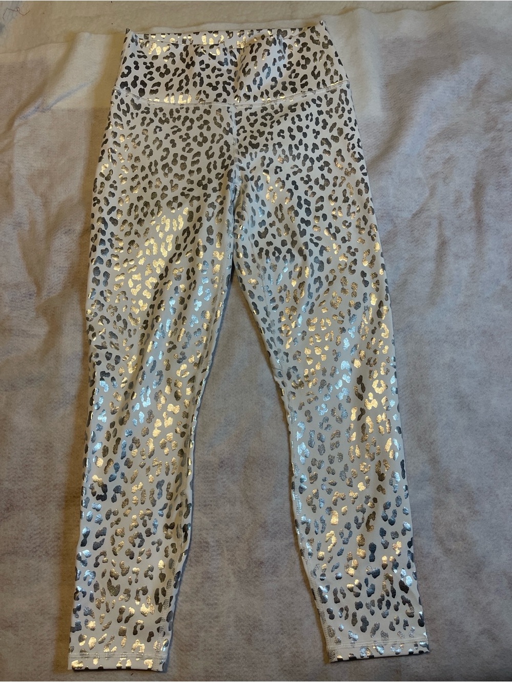 Fabletics PowerHold Metallic Cheetah Leopard Print Leggings High Rise No tag